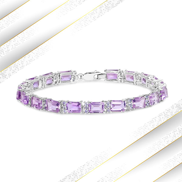 Amethyst and Tanzanite bracelet by Bids.com .925 sterling silver with purple stones on Tampa Home & Garden Store