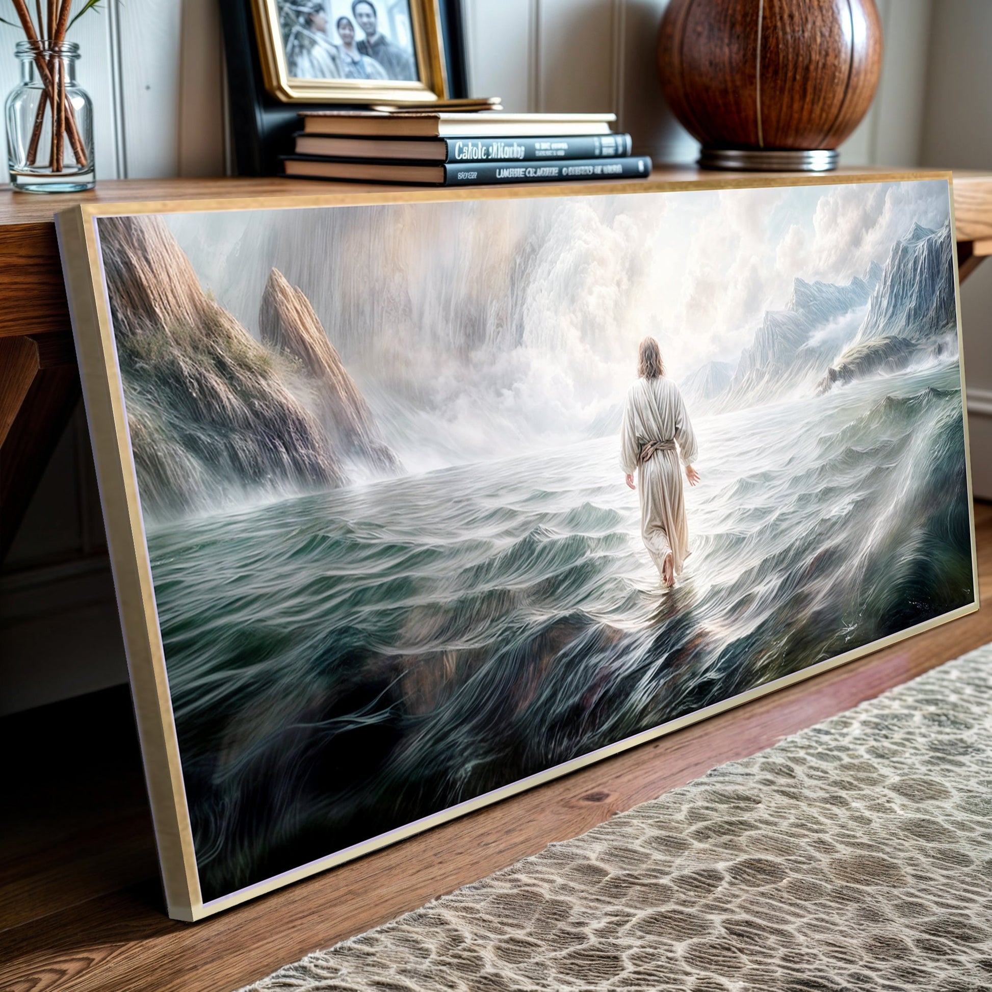 Walking on Water Faith Wall Art VII canvas with a gold frame Tailored Canvases Crafting Canvas on Tampa Home & Garden Store