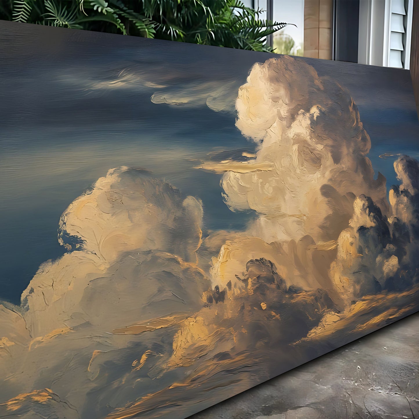 Cloud Wall Art canvas from Tailored Canvases; blue sky with tan rock textures on Tampa Home & Garden Store
