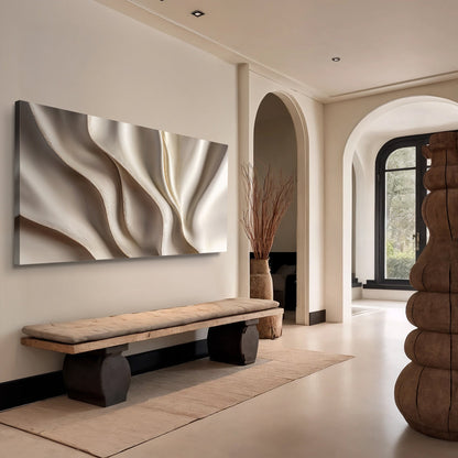 Beige Minimalist Wall Art V canvas Tailored Canvases abstract metallic swirls on Tampa Home & Garden Store