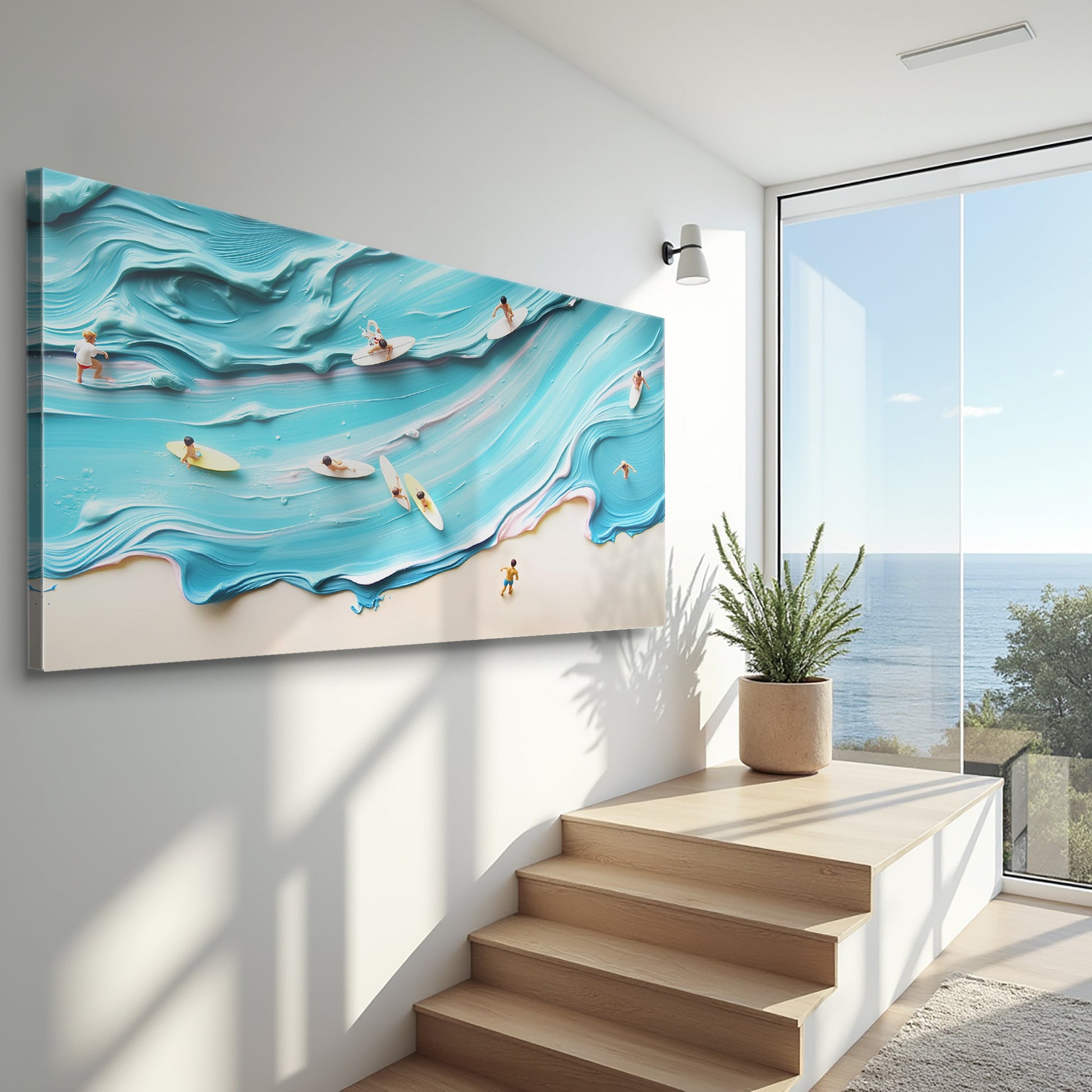 Abstract Aerial View Beach Canvas by Tailored Canvases crafting canvas turquoise waves on Tampa Home & Garden Store