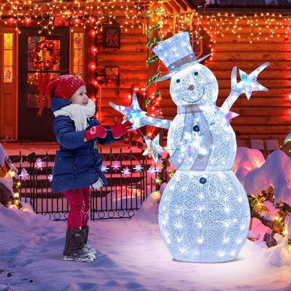5 ft Pre-Lit Christmas Snowman with Stars DirectDeals decor, illuminated with LED star accents on Tampa Home & Garden Store