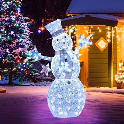 5 ft Pre-Lit Snowman with Stars snow globe by DirectDeals, LED mesh sculpture on Tampa Home & Garden Store