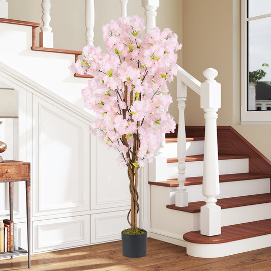5 FT Tall Artificial Cherry Blossom Tree with Pink Flowers-1 Pack - Tampa Home & Garden Store