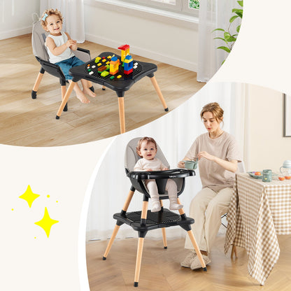 5-in-1 Baby Wooden Convertible High Chair