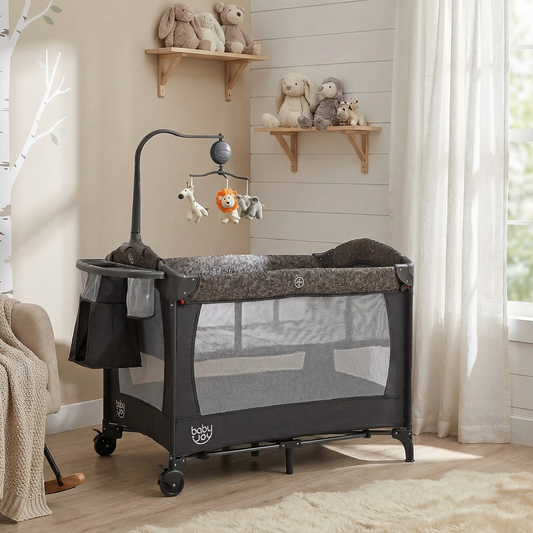5-in-1 Bedside Bassinet with Diaper Changer and Mattress-Gray - Tampa Home & Garden Store