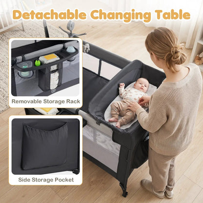 5 in 1 Portable Baby Pack and Play with Music Box