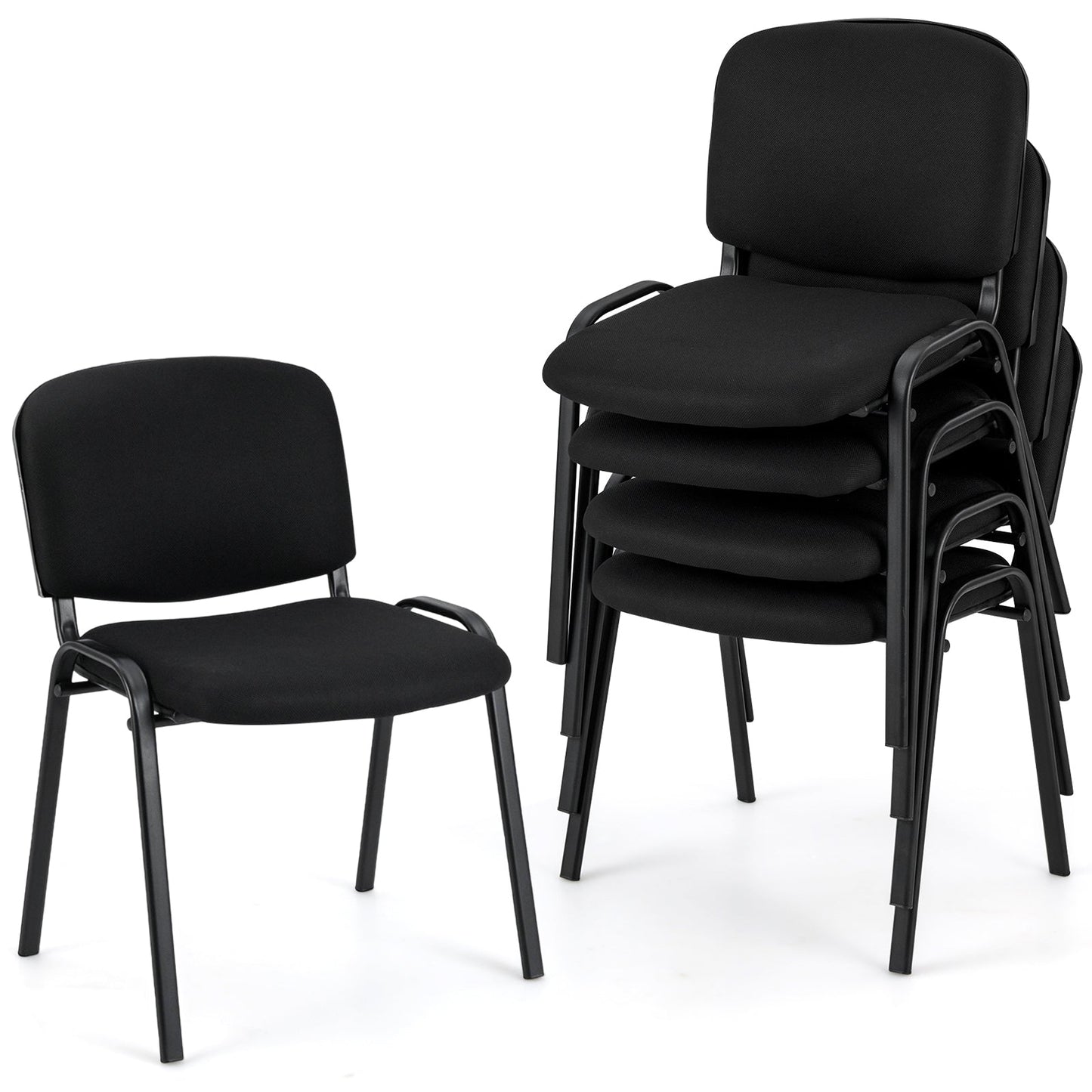 Silla de oficina con estructura de metal y cojines acolchados para sala de conferencias - Juego de 2