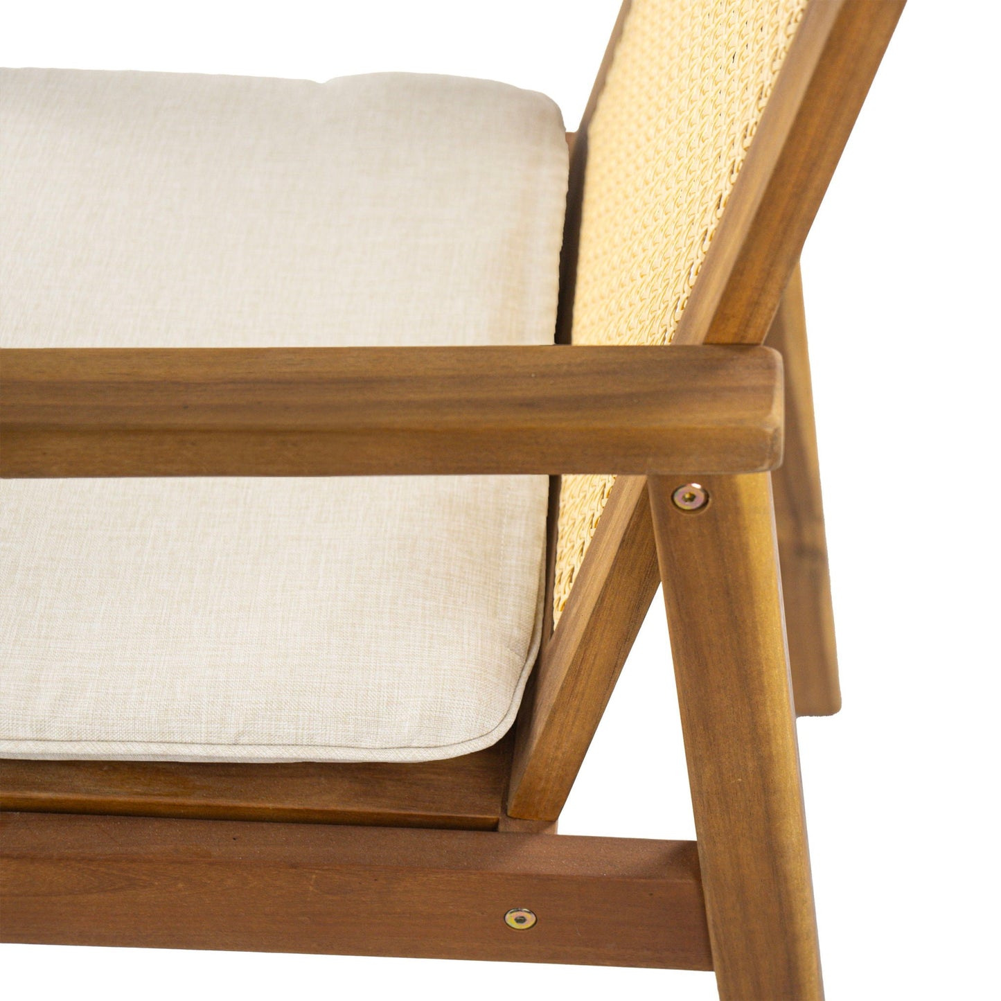 Preston Outdoor Dining Chair With Teak and Beige