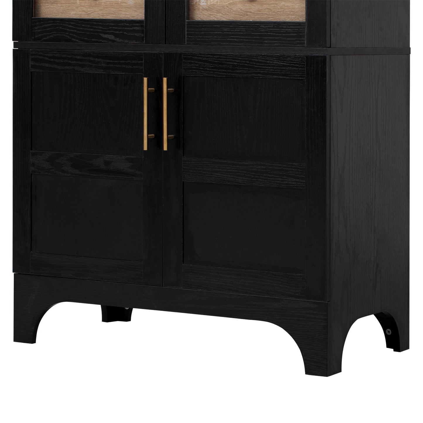 Tall Arched Kitchen Cabinet And Glass Doors