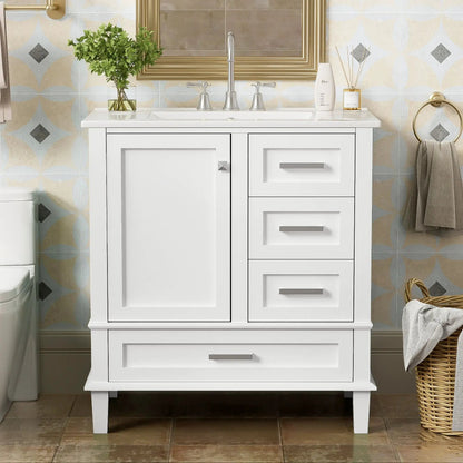Bathroom Vanity With Sink Solid Wood Cabinet