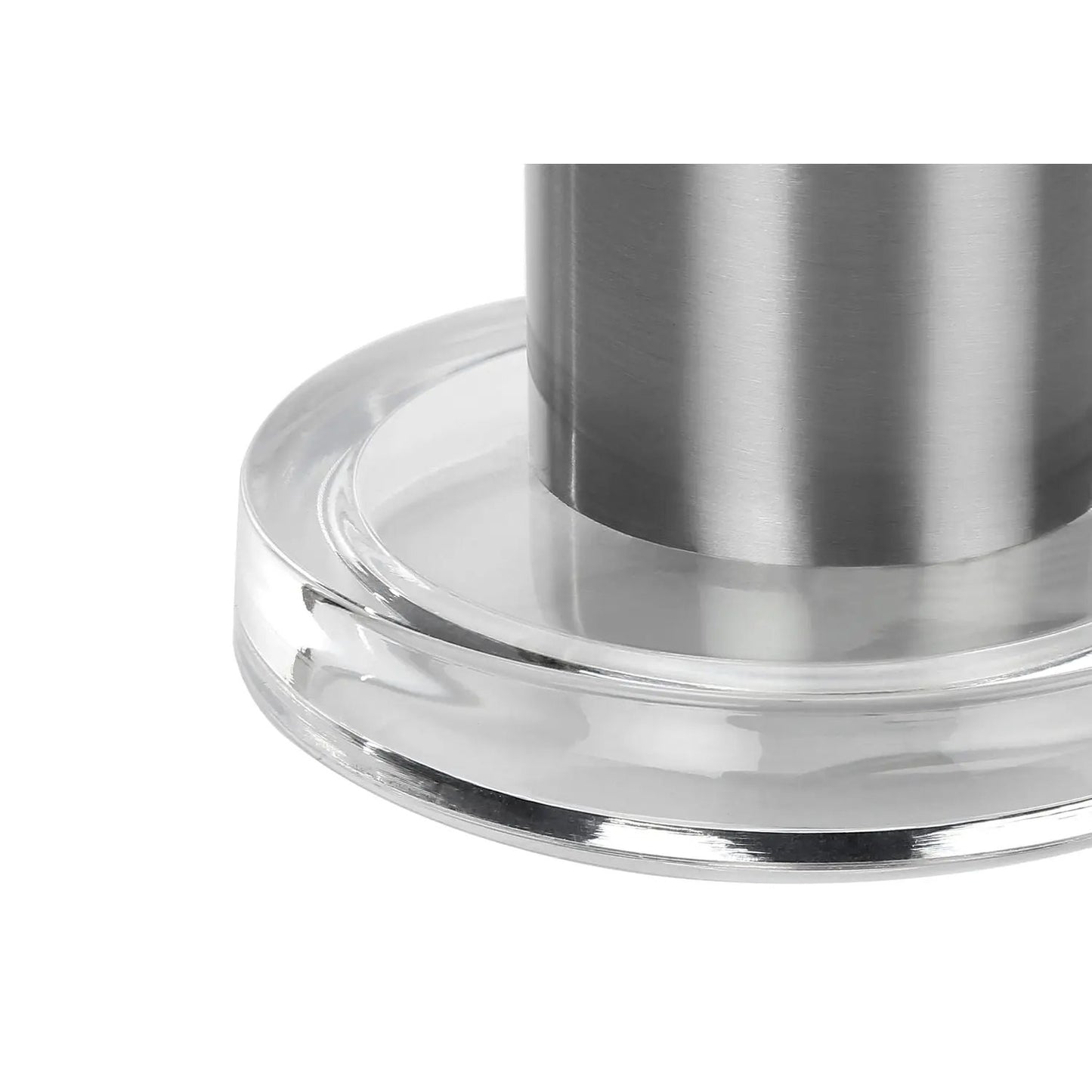 Table lamp with brushed metal stem and clear glass base, Unique Piece Furniture on Tampa Home & Garden Store