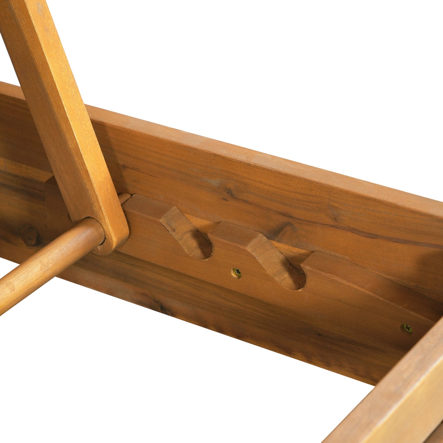 Teak Finish Acacia Wood Outdoor Chaise Lounge