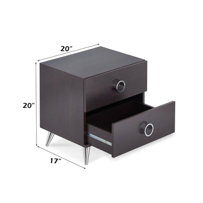 Elms Accent Table Espresso with Storage Drawers