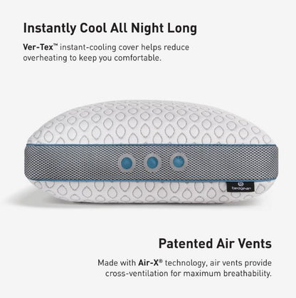BedGear Frost Pillow 3.0 cooling pillow with white dotted cover and blue-gray band on Tampa Home & Garden Store