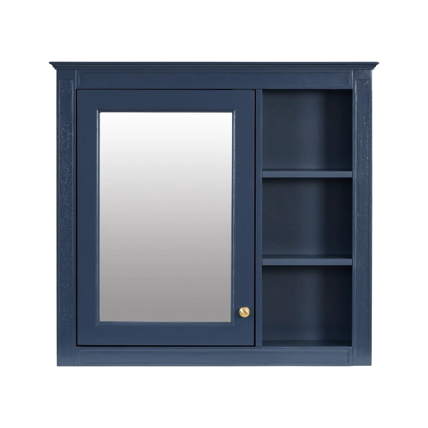 Wall Mounted Cabinet With Mirror and Open Shelves