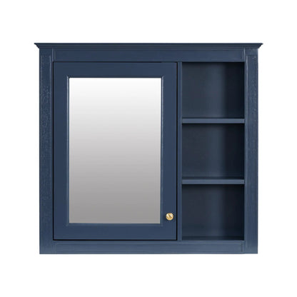 Wall Mounted Cabinet With Mirror and Open Shelves