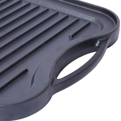 Pre Seasoned Cast Iron Dual Grill and Griddle