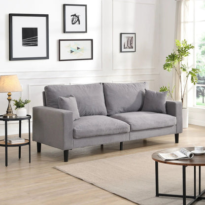 Modern upholstered resilience three seater sofa in grey corduroy by Unique Piece Furniture on Tampa Home & Garden Store