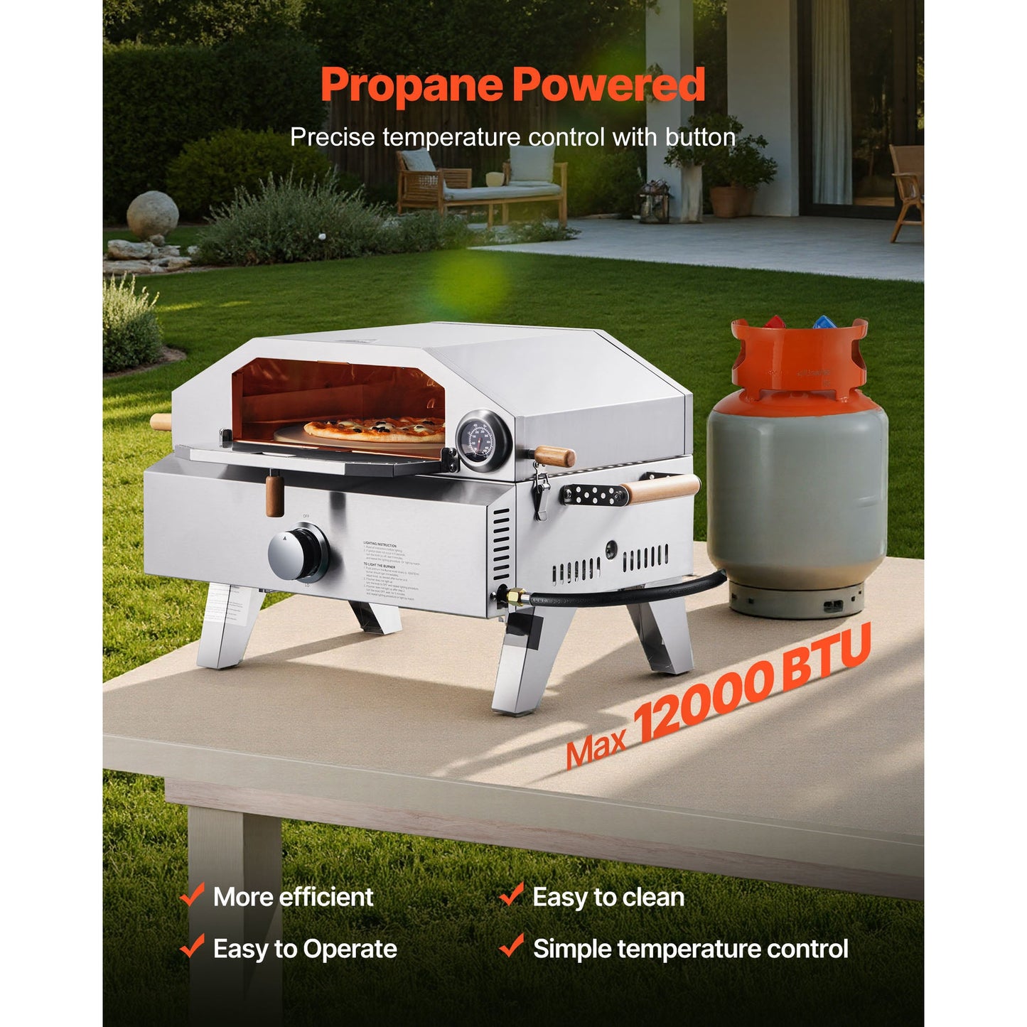 Portable Outdoor 13 Inch Gas Pizza Oven And Grill