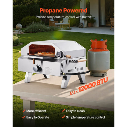 Portable Outdoor 13 Inch Gas Pizza Oven And Grill