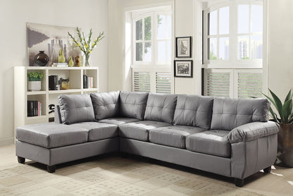 Gallant Sectional sofa, gray faux leather upholstery, L-shaped, by HouseOfZazla on Tampa Home & Garden Store