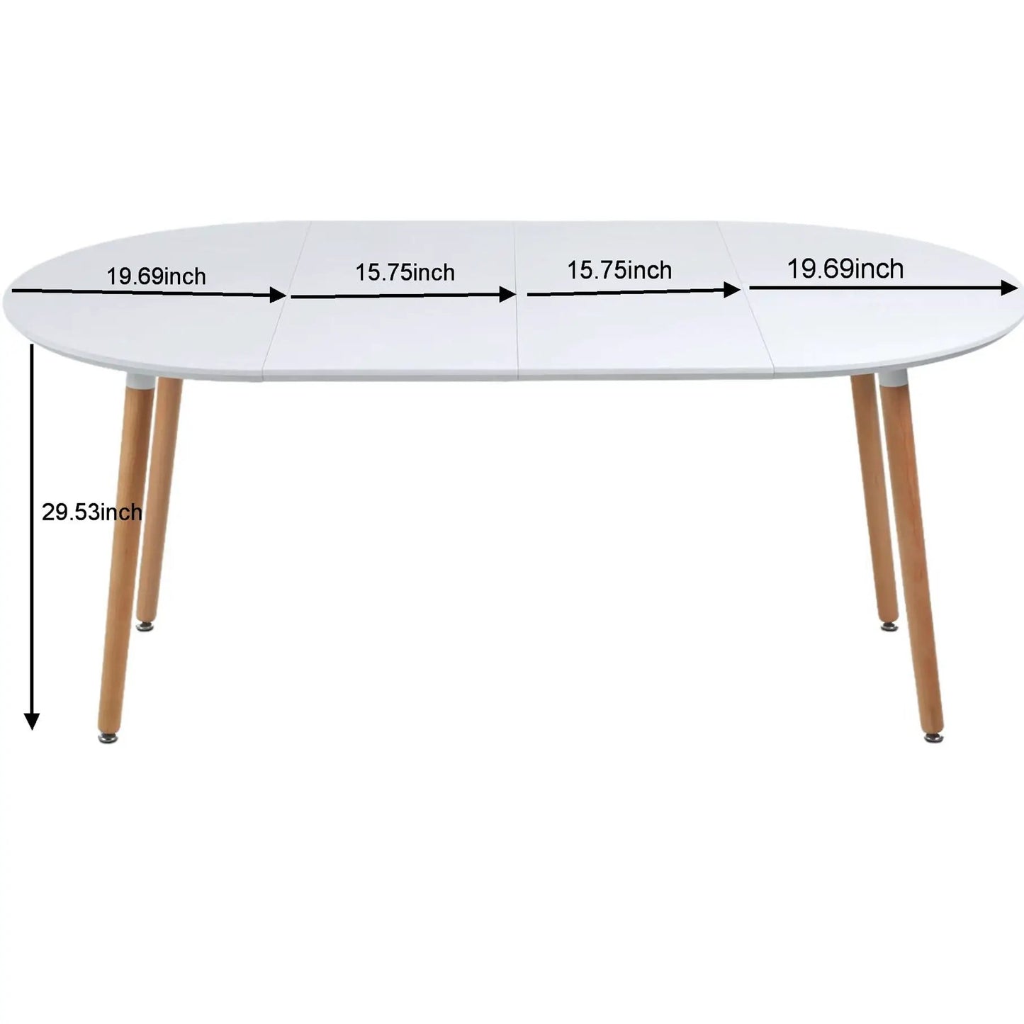 Extendable Dining Table with Durable Metal Legs