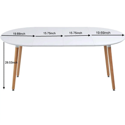Extendable Dining Table with Durable Metal Legs