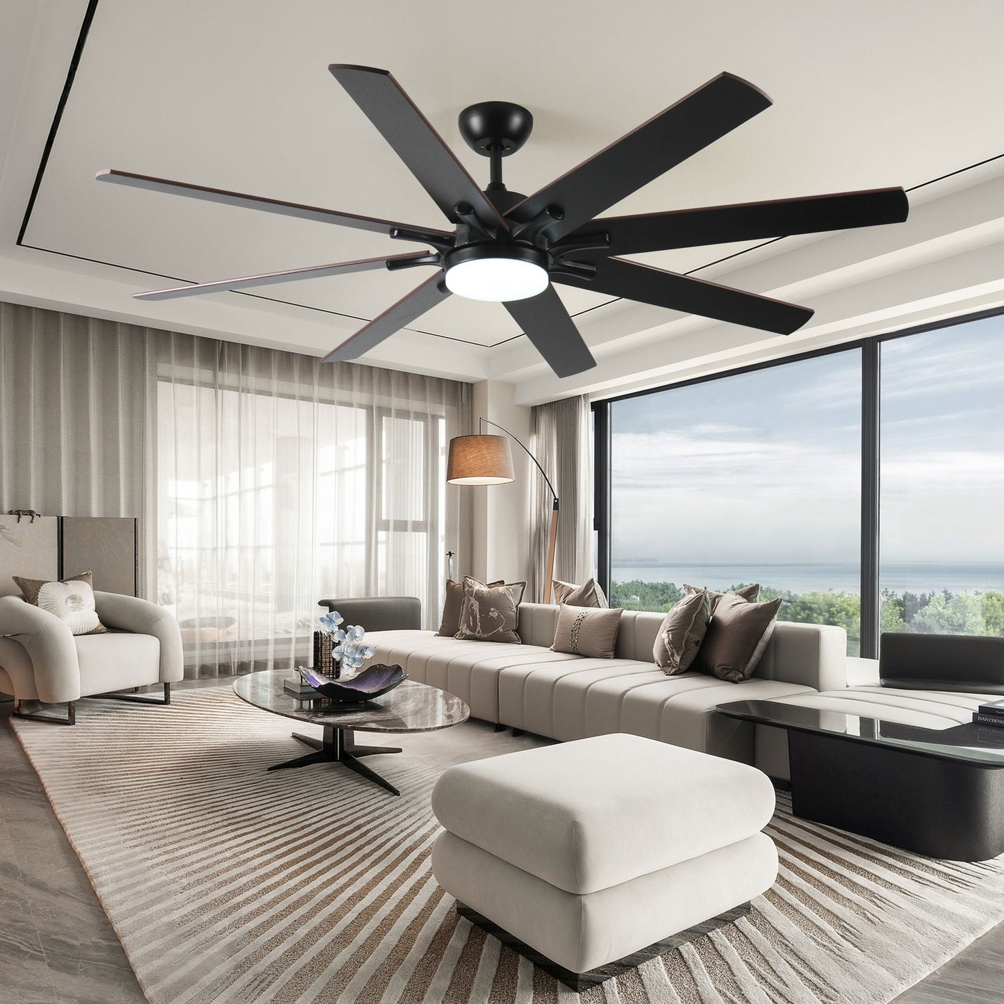 Indoor Outdoor Ceiling Fan With Remote and Light