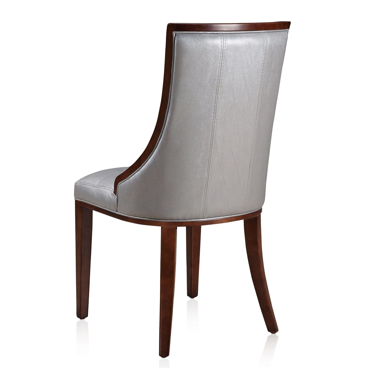 Fifth Avenue dining chair set of 2, grey upholstery with dark wood frame by HouseOfZazla on Tampa Home & Garden Store