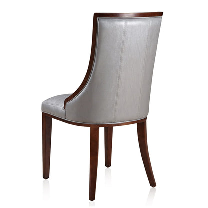 Fifth Avenue dining chair set of 2, grey upholstery with dark wood frame by HouseOfZazla on Tampa Home & Garden Store