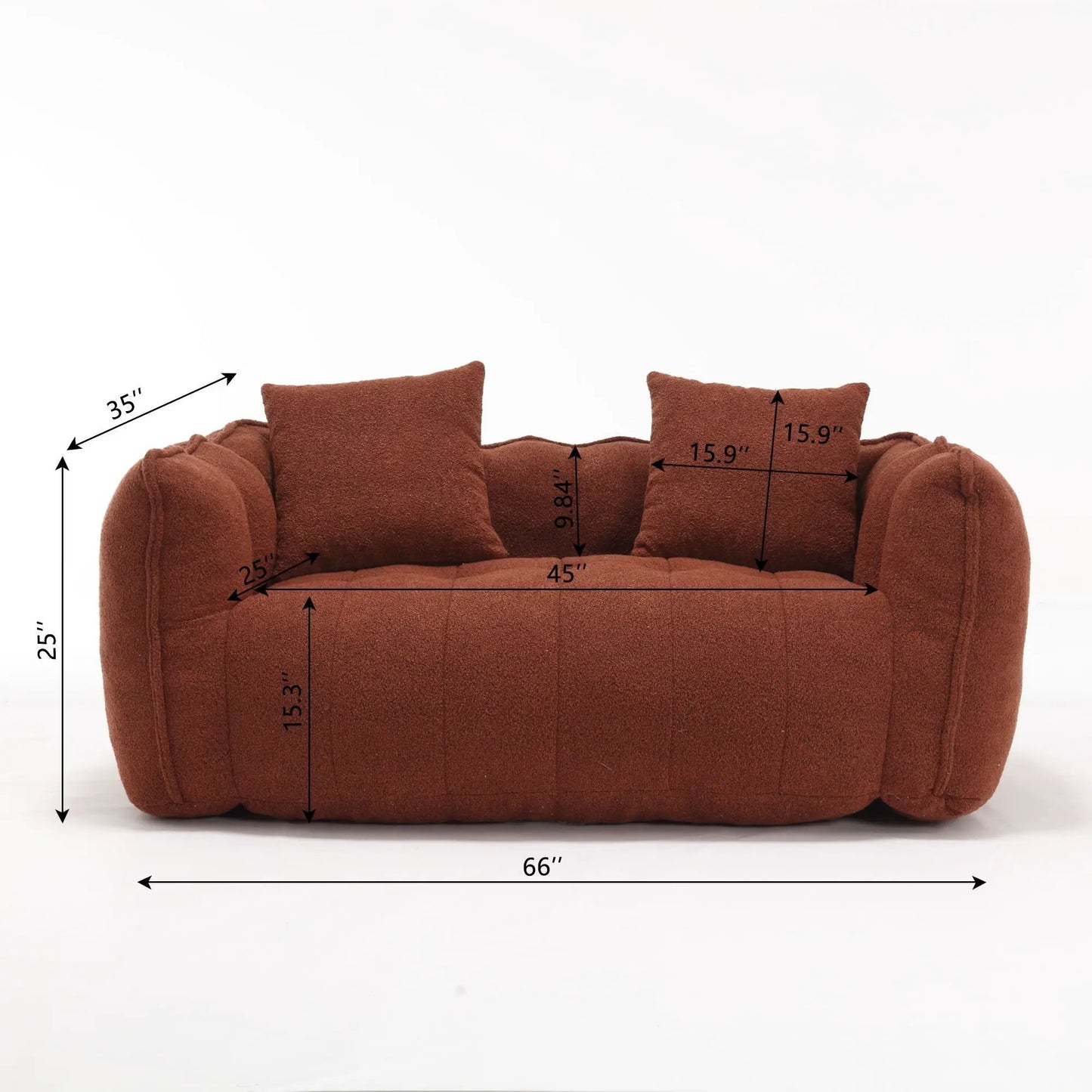 Cozy Beanbag Chair With Resilient Foam Core For 2
