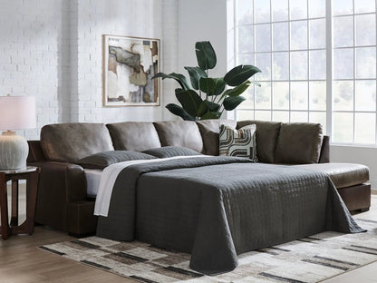 Castille Way Sectional Sofa with Chaise in Brown