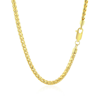 3.1mm 14k yellow gold solid diamond-cut round Franco chain necklace by Bids.com on Tampa Home & Garden Store