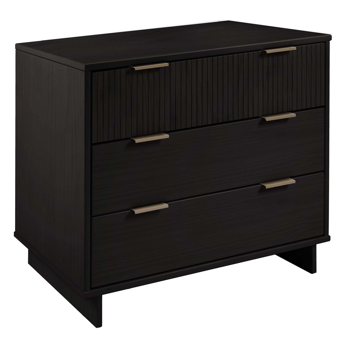 Solid Wood 3-Drawer Dresser with ribbed fronts, dark espresso finish by HouseOfZazla on Tampa Home & Garden Store