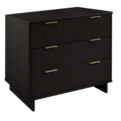 Solid Wood 3-Drawer Dresser with ribbed fronts, dark espresso finish by HouseOfZazla on Tampa Home & Garden Store