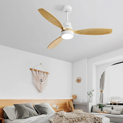 Indoor Ceiling Fan with Dimmable LED Light Remote
