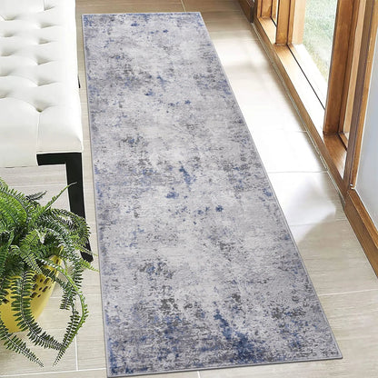 Marfi Abstract Rug, blue-gray area rug with a pattern in a modern room Unique Piece Furniture on Tampa Home & Garden Store