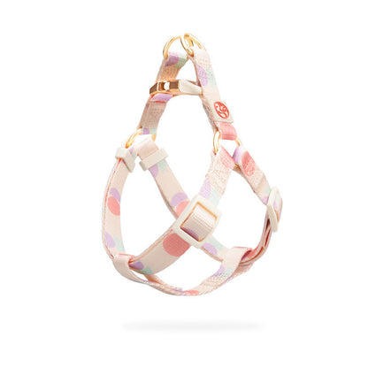 Fashion Y-shaped Chest Strap Dog Leash in pastel pink with dots, adjustable buckles Pet Zen on Tampa Home & Garden Store