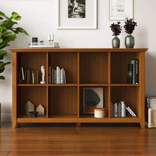 Acadian handcrafted cube storage Unique Piece Furniture wood with wall art and 2 vases on Tampa Home & Garden Store