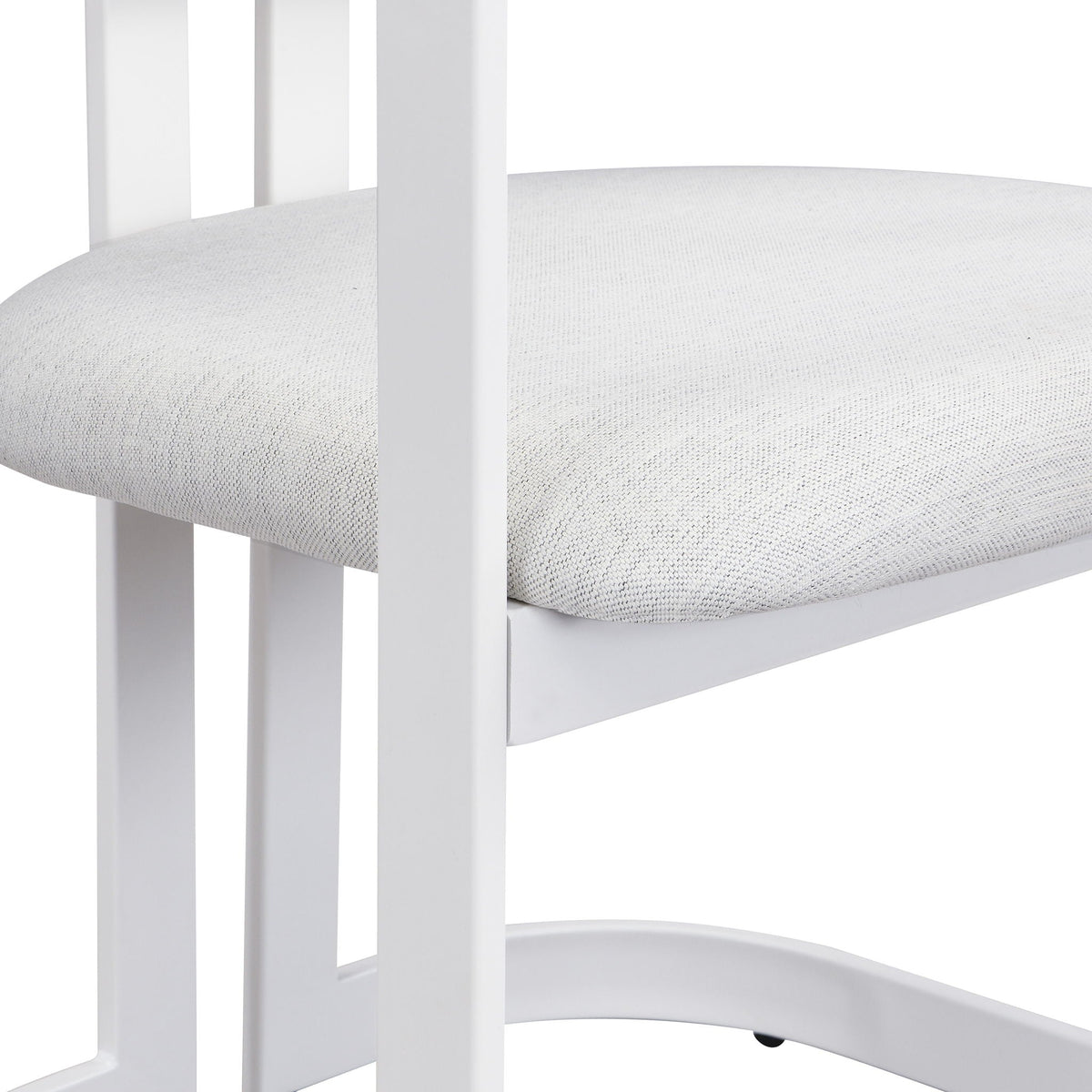 Upholstered dining armchairs set of 2 with soft white fabric cushion, white frame by HouseOfZazla on Tampa Home & Garden Store