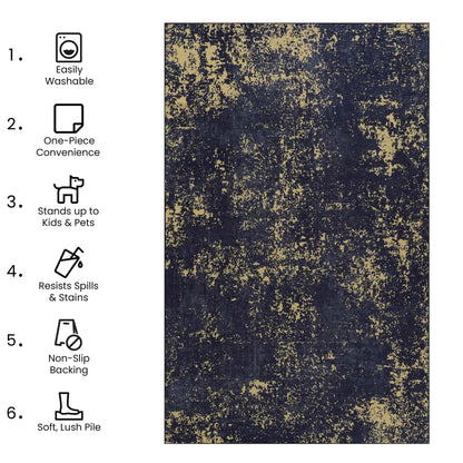 Maval Machine Washable Area Rug for Every Room