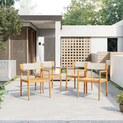 Set of Two Braided Acacia Outdoor Dining Chairs