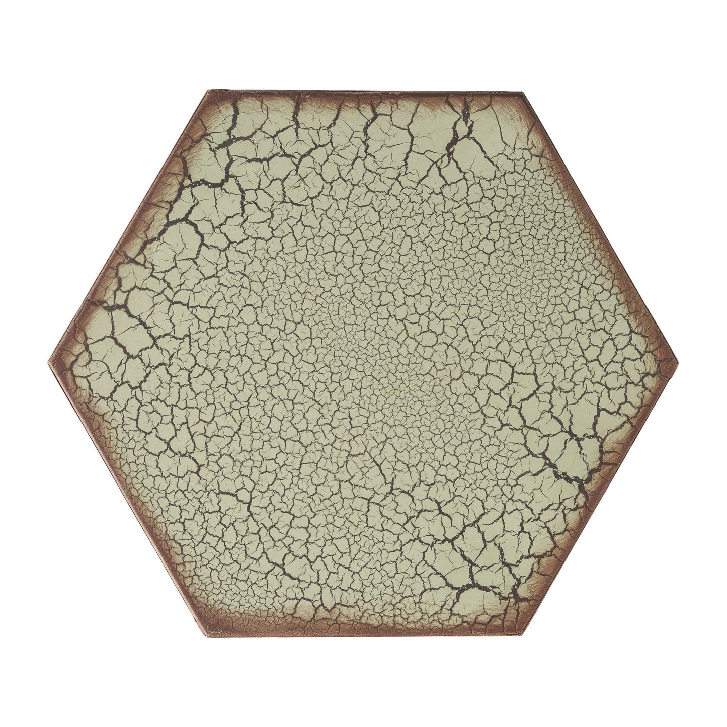 Selva Accent Table Set hexagonal outdoor side table with cracked-leather finish HouseOfZazla on Tampa Home & Garden Store