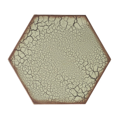 Selva Accent Table Set hexagonal outdoor side table with cracked-leather finish HouseOfZazla on Tampa Home & Garden Store