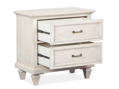 Newport Drawer Nightstand, two-drawer alabaster finish with metal pulls by Unique Piece Furniture on Tampa Home & Garden Store