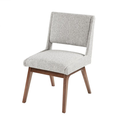 Dining Side Chair Set with Upholstered Cushions in light gray fabric, solid wood legs, HouseOfZazla for kids on Tampa Home & Garden Store