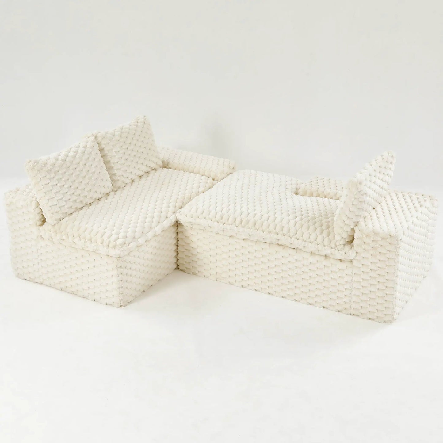 Modular Sofa, Convertible Twin Seat with Chaise