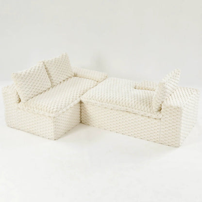 Modular Sofa, Convertible Twin Seat with Chaise