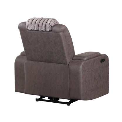 Duran power recliner with power headrest in taupe faux leather by Unique Piece Furniture on Tampa Home & Garden Store